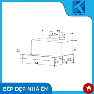 Máy Hút Mùi Mặt Kính Đen EUH01160 - EUROGOLD