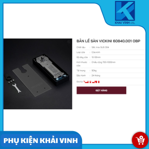Bản lề sàn VKN 60840.001OBP đen mờ