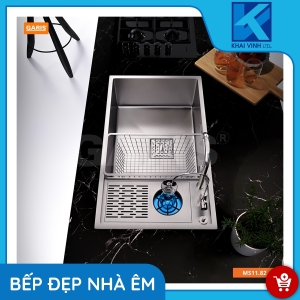  Chậu Rửa 1 Hố Có Máy Rửa Cốc MS11.82 - GARIS