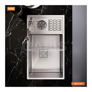  Chậu Rửa 1 Hố Có Máy Rửa Cốc MS11.82 - GARIS