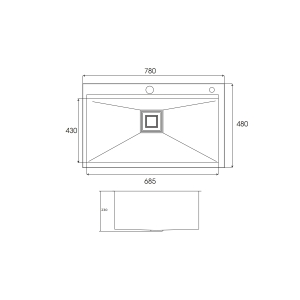 Chậu Rửa 1 Hố GS304-7848HS - GROB