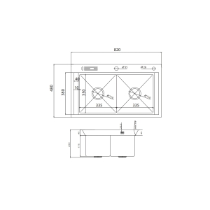 Chậu Rửa 2 Hố Cân Có Cài Dao GV304-8248A - GROB