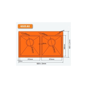  Chậu Rửa 2 Hố Cân GS23.82 - GARIS