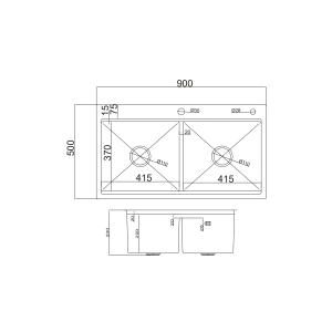Chậu Rửa 2 Hố Cân GV304-9050 - GROB