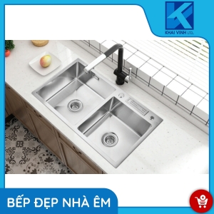 Chậu Rửa 2 Hố Có Cài Dao GV304-8245B - GROB