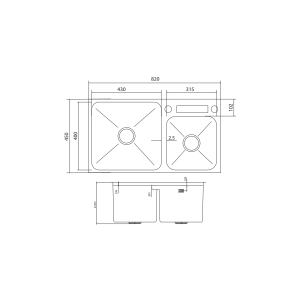 Chậu Rửa 2 Hố Có Cài Dao GV304-8245B - GROB