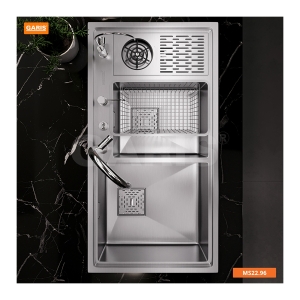  Chậu Rửa 2 Hố Có Máy Rửa Cốc MS22.96 - GARIS