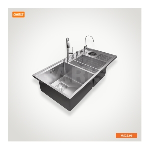  Chậu Rửa 2 Hố Có Máy Rửa Cốc MS22.96 - GARIS