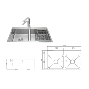 Chậu Rửa 2 Hố Inox GS304-8245CC - GROB