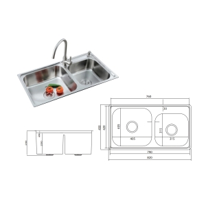Chậu Rửa 2 Hố Inox GS304-8245EPD - GROB