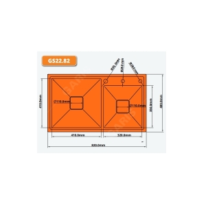  Chậu Rửa 2 Hố Lệch GS22.82 - GARIS