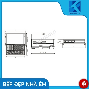 Giá Bát Đĩa Hộp - Âm Tủ EU133600 - EUROGOLD