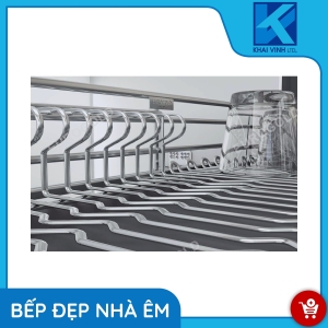 Giá Bát Đĩa Inox 304 Nan Oval - Gắn Cánh, Ray Giảm Chấn EPV6060 - EUROGOLD