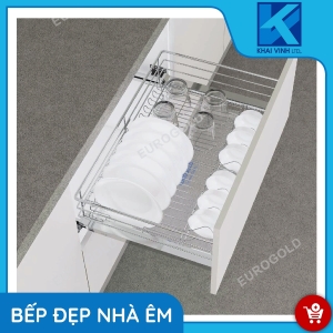 Giá Bát Đĩa Inox Nan Âm Tủ - Gắn Cánh EG6260 - EUROGOLD