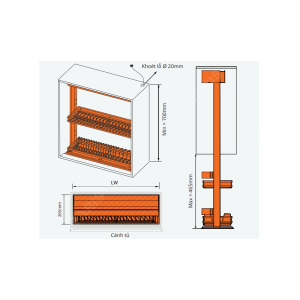Giá Bát Đĩa Nâng Hạ Điện GL06X - GARIS