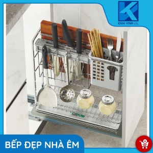 Giá Dao Thớt, Chai Lọ Nan Vuông - Inox Mạ Crom CS-20 - GROB