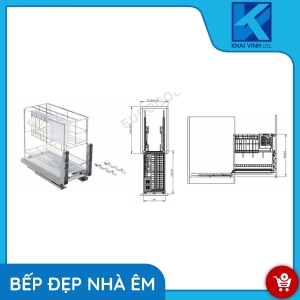 Giá Dao Thớt Inox Nan Vuông Mạ Crom ERO2020B - EUROGOLD