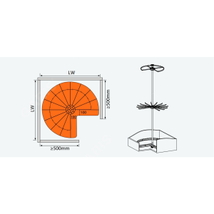 Giá Xoay Treo Góc Tủ Quần Áo 3 Tầng GW33E - GARIS