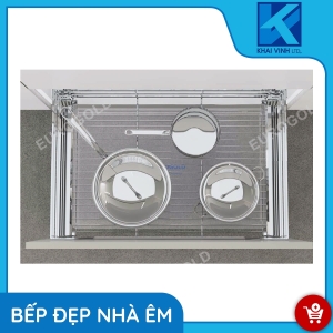 Giá Xoong Nồi Inox Mờ - Gắn Cánh Âm Tủ EP60B - EUROGOLD