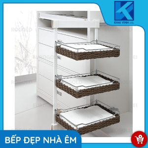 Kệ Để Đồ 3 Tầng Giỏ Mây - Ray Giảm Chấn EUA5190 - EUROGOLD 