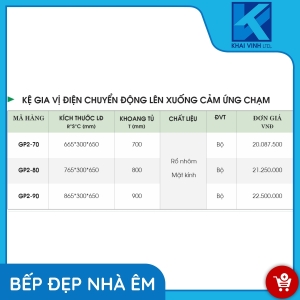 Kệ Gia Vị Điện Chuyển Động Lên Xuống Cảm Ứng Chạm GP2-70 - GROB