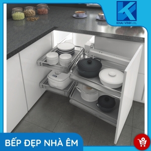 Kệ Góc Liên Hoàn Nan Dẹt Đáy Melamin GM304-290L/R - GROB