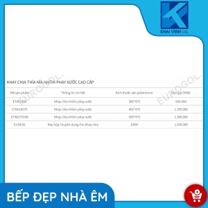 Khay Chia Thìa Nĩa Nhôm Phay Xước ETA01406 - EUROGOLD