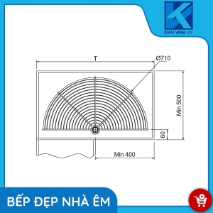 Mâm Xoay 180 Nan Dẹt GC304-180A - GROB
