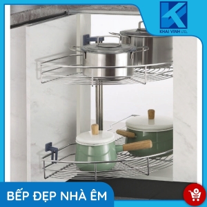 Mâm Xoay 180 Nan Tròn - Inox Mạ Crom GR-180A - GROB