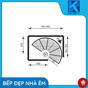 Mâm Xoay 180 Nan Tròn - Inox Mạ Crom GR-180A - GROB