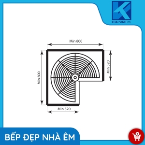 Mâm Xoay 270 Nan Tròn - Inox Mạ Crom GR-270A - GROB