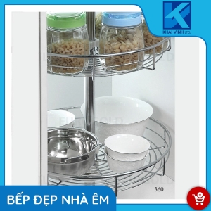 Mâm Xoay Inox Mạ Crom Nan Tròn 360° - TR360F - EUROGOLD