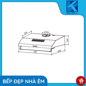 Máy Hút Mùi Mặt Inox Lưới Bọc Nhôm EUH04170 - EUROGOLD