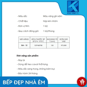 Móc Treo Cà Vạt, Thắt Lưng GA-12 - GROB