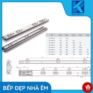 Ray Bi 3 Tầng Inox SUS304 Không Giảm Chấn GSC304-25 - GROB