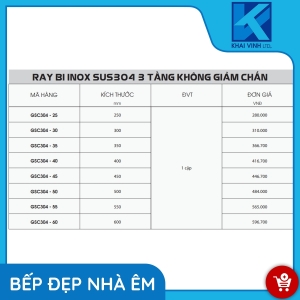 Ray Bi 3 Tầng Inox SUS304 Không Giảm Chấn GSC304-25 - GROB