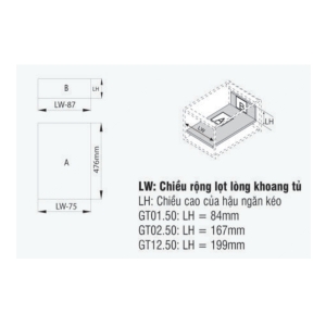 Ray Hộp Gigabox 2 Mặt Thành Thấp GT01.50 - GARIS