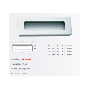 Tay Nắm Âm Tủ GHA-66 - GROB
