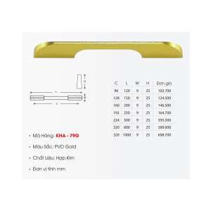 Tay Nắm Tủ KHA-79G - GROB