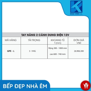 Tay Nâng 2 Cánh Dung Điện 12V GPE-L - GROB