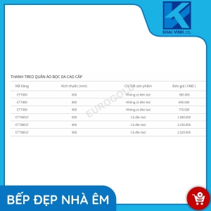 Thanh Treo Quần Áo Bọc Da ETT600 - EUROGOLD 