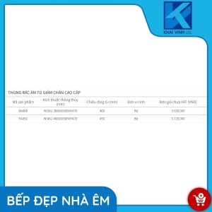 Thùng Rác Âm Tủ Giảm Chấn Cao Cấp BA400 - EUROGOLD