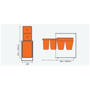 Thùng Rác Đôi Cánh Kéo GW07.40 - GARIS