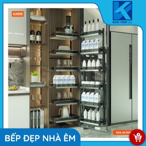 Tủ Đồ Khô 6 Tầng, Khay Nhôm Vách Kính, Cánh Mở GS6.45A/D - GARIS