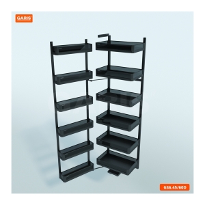 Tủ Đồ Khô 6 Tầng, Khay Nhôm Vách Kính, Cánh Mở GS6.45A/D - GARIS