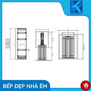 Tủ Đồ Khô Nan 4 Tầng Inox Mạ Crom - Cánh Rút EG90440S - EUROGOLD