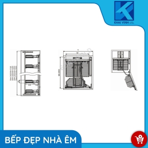 Tủ Đồ Khô Nan Oval 4 Tầng - Cánh Mở EPV1445 - EUROGOLD