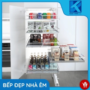 Tủ Đồ Khô Xoay Mở Từng Tầng Nan Dẹt Đáy Melamin GM304-550 - GROB