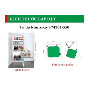 Tủ Đồ Khô Xoay Mở Từng Tầng Nan Dẹt Đáy Melamin GM304-550 - GROB